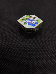 Miniature Flower Enamel Pill/ Ring Trinket Box