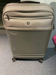 Swiss Gear Grey Hardshell Roll On Suitcase
