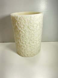 8' Cream Colored Carved Wax Candle Sleeve Cover