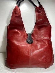 Real Leather Made In Italy Red Shoulder Bag Purse