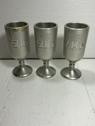Set Of 3 Tsugami Goblet Stem Cups