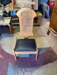 Cane Chair With Storage Seat
