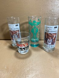 Set Of 4 Various Shot Glasses- Football And More