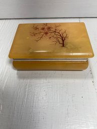 Floral Alabaster Trinket Box Made In Italy