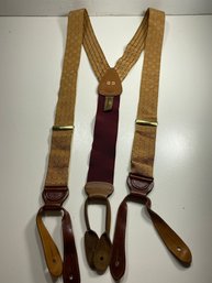 Men's Trafalgar Brown,purple, And Green Adjustable Suspenders