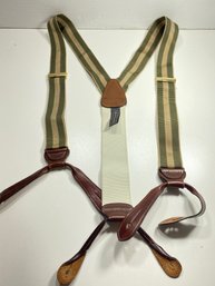 Men's Trafalgar Green And Tan Striped Adjustable Suspenders