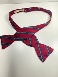 Men's Carrot & Gibbs Red Striped All Silk Adjustable Bow Tie