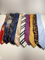 Lot Of 10 Men's Neck Ties- Sean John, Frasi, Valentino, And More