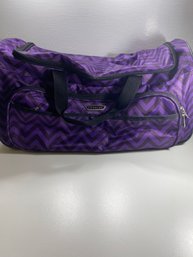 Prodigy Purple Chevron Roll On Suitcase Duffle Bag