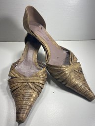 Women's Size 11 Kenneth Cole Tan Alligator Skin Heel Shoes