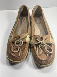 Women's Sperry Top Sider Size 7.5 Brown Slip On Shoes