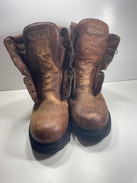 Men's Rocky Brand Brown Leather Boots Size 10 W