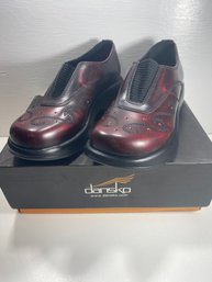 New Women's Dansko Cherry Cabrio Red Leather Clog Shoes Size 37