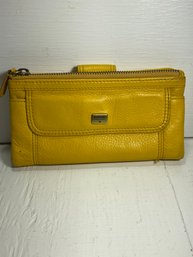 Fossil Brand Mustard Leather Yellow Women's Wallet