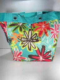 Thirty One Brand Stow And Go Floral Tote Bag