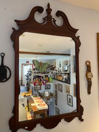 Large Detailed Wooden Wall Mirror