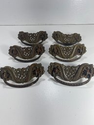 Set Of 6 Detailed Drawer Handle Pulls