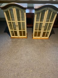 Set Of 2 Bombay Glass Mirrored Wall Hanging Cabinets With Shelves