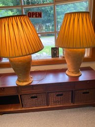 Set Of 2 Vintage Maitland Smith Hong Kong Stone Lamps