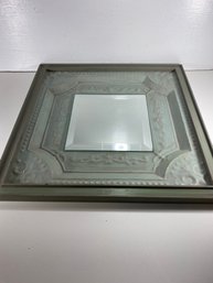 16 X 16 Seafoam Green Metal Distressed Wall Hanging Mirror