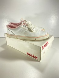 Women's Vintage Bally White Leather Sneakers Size 7