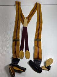 Men's Martin Dingman Mustard And Red Colored Adjustable Suspenders
