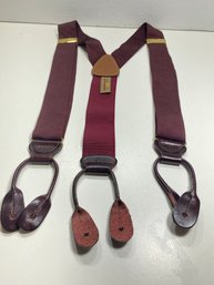 Men's Trafalgar Red Maroon Adjustable Suspenders