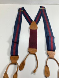 Men's Trafalgar Red And Blue Striped Adjustable Suspenders