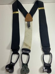 Men's Trafalgar Black And White Adjustable Suspenders