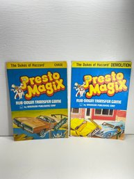 Lot Of 2 Vintage 1981 Presto Magix Dukes Of Hazzard Rub Down Transfer Game