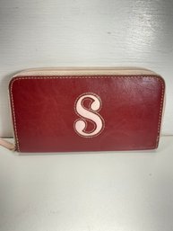 Women's New York And Company  Red 'S' Zipper Wallet