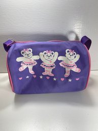 Children's Vintage Horizon Design Bear Pink And Purple Dance Bag