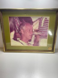 Original Gordie Howe 1970's Photograph In Wooden Frame