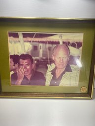 1989 President Gerald Ford & Dennis James 15 X 19 Matted Photo In Wooden Frame