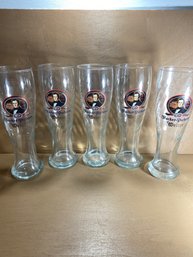 Set Of 5 Hacke- Pschorr Weisse Beer Glasses