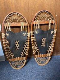 Set Of Antique C.A Lund Wooden Woven Snowshoes