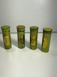 Lot Of 4 Vintage Tums Tin Containers