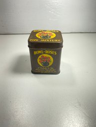 Vintage Bowls And Roses Tobacco Pipe Mixture Empty Tin Container