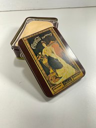 Vintage Coca Cola Tin Container With Notepads