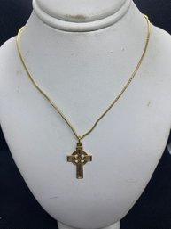 14kt Gold Cross Necklace Made In Italy