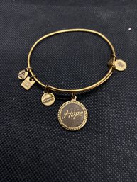 Womens Alex And Ani Gold Tone Hope Adjustable Bracelet