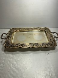 Godinger Silver Art Co Footed Floral Platter With Handles