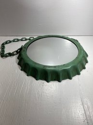 13.5' Distressed Sea Green Bottle Cap Chain Wall Mirror