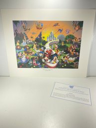 16 X 20' Disney ' A Magical Time In A Magical Place' 2005 Limited Release Lithograph With COA