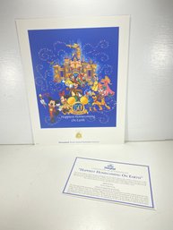 14 X 11' Disneyland Happiest Homecoming On Earth Lithograph With COA