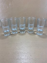 Set Of 5 Cristal 3' Shot Glasses