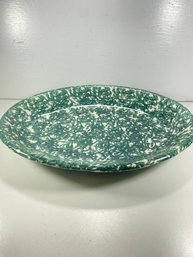 12 X 16' Green Splatter Ware Ceramic Serving Platter Dish