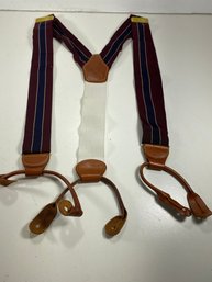 Men's Brooks Brothers Red And Blue Striped Adjustable Suspenders Size XL