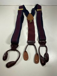 Men's Trafalgar Purple And Blue Striped Adjustable Suspenders