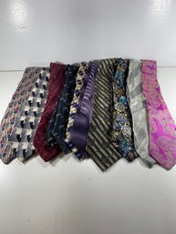 Men's Lot Of 10 Neck Ties-polo, Arrow, Egara, And More